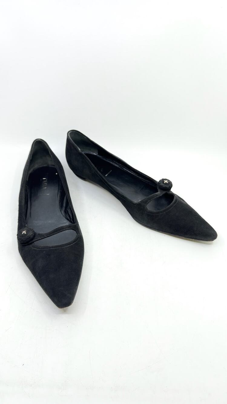 PRADA Suede Mary Jane Flats
